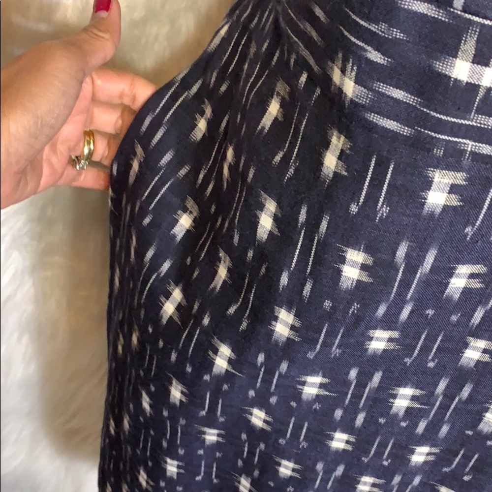 J.Crew Navy Blue Ikat Wrap Dress - Picture 4 of 7